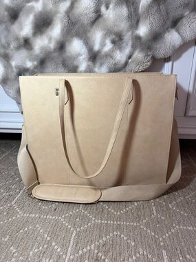 BEIS Cream Work Tote with Crossbody Strap